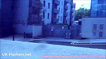 Sexy blonde Axa Jay exposes herself in public to everyone around