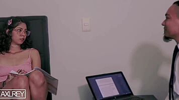 Professor disciplines bratty student with big cock.