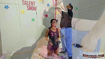 Ladygirl endures intense BDSM vibrator punishment