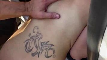 Slim thick trashy hooker gets fucked outdoors in pov, her big ass bouncing, and reluctantly takes a cumshot facial.