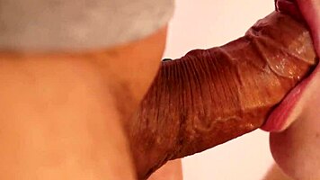 Intense Close-Up of Juicy Sloppy Blowjob Leading to Cum in Mouth Creampie for Young Teen