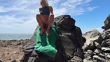 Risky Public Beach Anal with Stunning Teen 18+ Blond