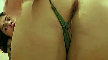 Young 18+ babe STRETCHES tight asshole with big dildo