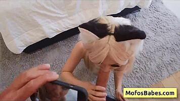 Lulu Chu and Scott Nails: Petite 18+ Asian Blonde Sucking Huge Cock