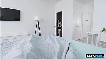 Tiny teen temptress Ronnie Violet in POV interview