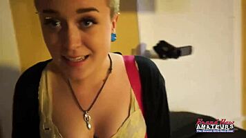 Look, exotic Micah rubs her tits while sucking cock to cum