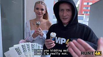 Hunt4k Blonde Babe Naomi Love Flashes Natural Boobs and Cheats on Boyfriend in Public POV