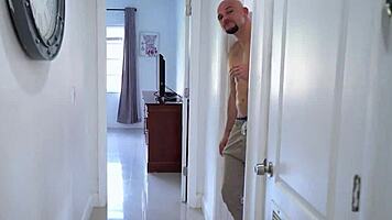 caught my daughter's friend in the shower, couldn't resist her fit body 😈