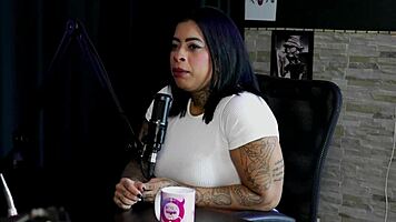 Marcelly Mello in sheer red lingerie.