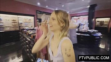 skinny pale young girl masturbates in public