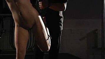 Petite slave whipped silent with bdsm vibrator fuck.