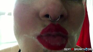 Sucking a Huge White Cock