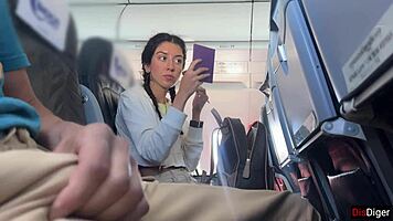 Public airplane dick flash gets me cumming in two minutes, huge cock exposed 😏