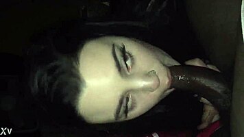 my amateur 19yr old spanish girl deepthroated that black cock