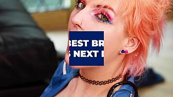 British blonde student nurse edged with fucking machine