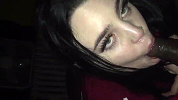 my amateur 19yr old spanish girl deepthroated that black cock