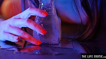 Check out this solo anal session with an ice dildo