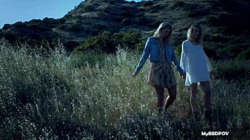 Scarlet Red & Black Eden Outdoor Lesbian Teaser!