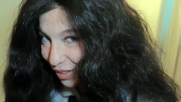 Schoolgirl in Skirt Hesitates but Takes Hard Doggystyle Fuck with a Curvy Creampie Finish