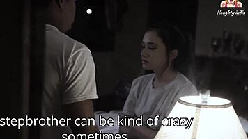 Step sister opens legs wide for step brother teasingly