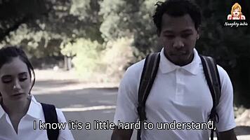 Step sister opens legs wide for step brother teasingly