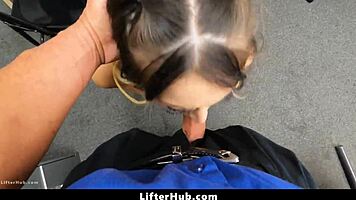 Teen Employee Punished With Riding And Domination In Garage