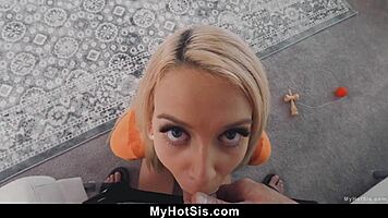 Step brother learns stepsister is good at blowjobs