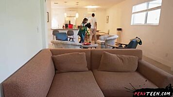 Oh No Coworker Catches Hot Latina Cleaner In Sneaky Sex