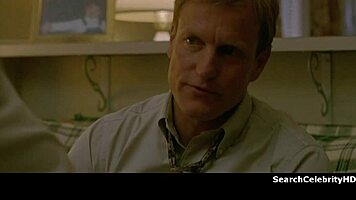 alexandra daddario strips naked on the sofa, gets handcuffed in bondage scene.