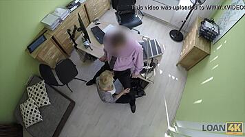 the loan4k agent fucked the tight teen pussy hard, then approved her loan right there