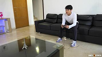 my stepsister plays video games and i play with her ass