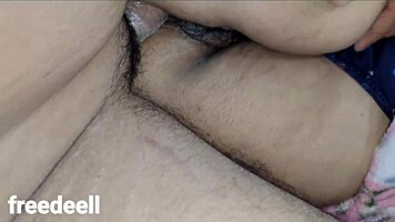 stepmom shares bed with stepson, talking dirty about big cock