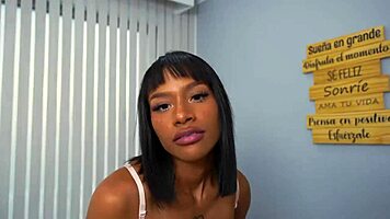 Ebony goddess endures hardcore rough sex with sloppy blowjob and intense anal gape.