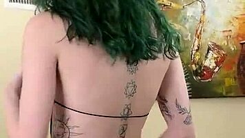 Kit Summers In Cute Black Bodysuit And Gothic Miniskirt