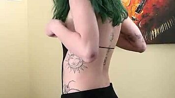 Kit Summers In Cute Black Bodysuit And Gothic Miniskirt