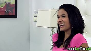 Latina Teen Gets Creamed On Her Face