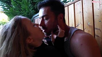 Fuck Me Quietly Sporty Hot Teen 18+ Hard Fucks the Neighborhood Guy in the Backyard of Her House