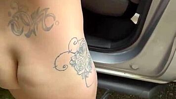 Streetwalker Rides Dick Reverse Cowgirl in Truck, Gets Fucked Standing, Takes Huge Load on Ass