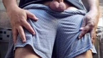 Naughty Naked Man Exhibits Big Cock in Porn Videos and Photos for Voyeurs - Bad Wolf28