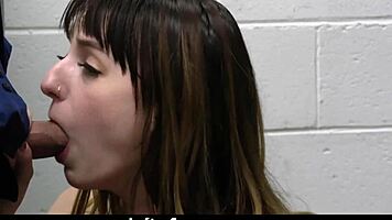 Birthday girl caught stealing, punished with hard fucking in back office.