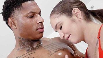 Bossmane dre flexing muscles while rough doggystyle with bunny fae, rimjob and armpit fetish.