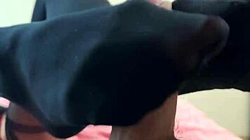 i seduced him with my dirty heels and small waist, swallowing his cum in pov.