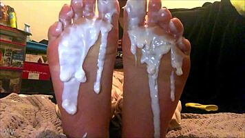 18 year old latina gets foot worship on webcam