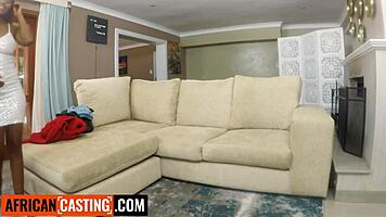 Busty ebony teen 18+ cutie drilled hard in interracial casting