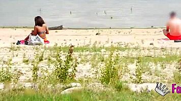 Voyeur Luna Black Heads to Beach for Quick Fuck with Stranger