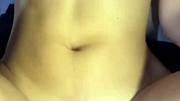 Fat Brunette Spreads Big Ass, Cumming Hard on Belly!