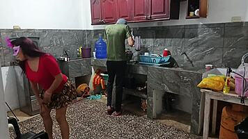 Perverted Neighbor EXPOSES Huge Curvy Ass While He's THERE