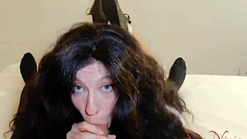Quick fuck with 18yo friend in skirt before her parents get home, doggystyle with monster cock