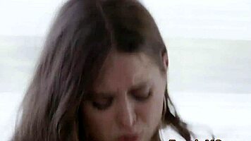 Petite teen 18+ rides shlong and drips cum