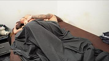 It wasn't a good idea to share my bed with my stepbrother, leading to rough fucking and creampie